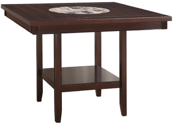 MITCHELL Dark Brown 7 Piece Counter Height Set with Lazy-Susan