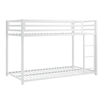 CHLOE White 78" x 42" Twin Metal Platform Low Bunkbed