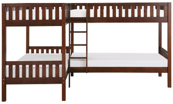WILBUR Four Bed Corner Twin Bunk Bed with Trundle Bed