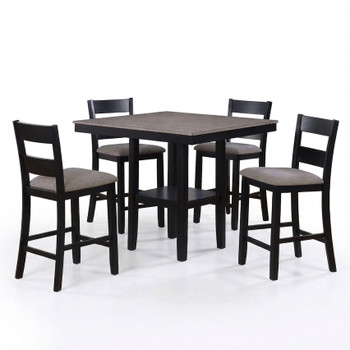 ATIKA Black & Gray 5 Piece Counter Height Set