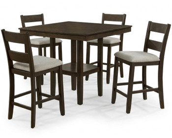 ATIKA Brown 5 Piece Counter Height Set
