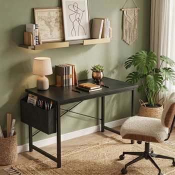 TAZIO Black 32" Wide x 20" Depth Desk with Storage (RTA)