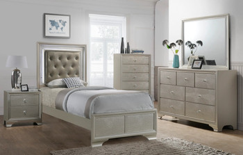 KRISTAL Champagne Youth LED Bedroom Set