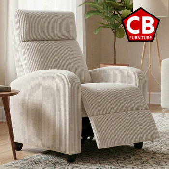 KENNEDALE CREAM Corduroy 27" x 40" Height Push-Back Recliner Chair