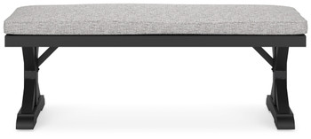 Beachcroft - Bench With Cushion - Black / Light Gray