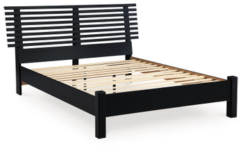 Danziar - Full Slat Panel Bed With Low Footboard - Black