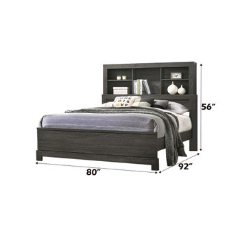 Lantha - Eastern King Bed - Gray Oak