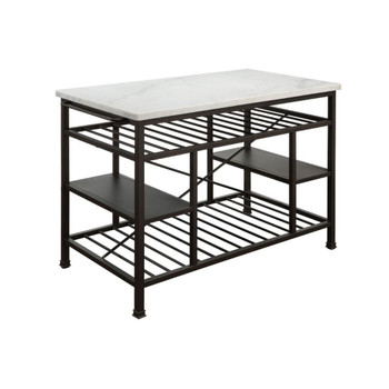 Lanzo - Kitchen Island - Marble Top & Gunmetal