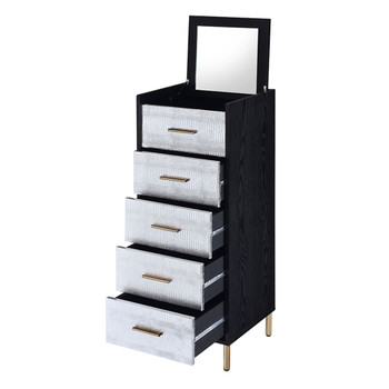 Myles - Jewelry Armoire - Black, Silver & Gold