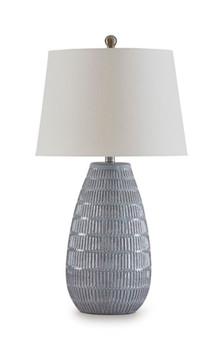 Kaidins - Ceramic Table Lamp - White / Blue