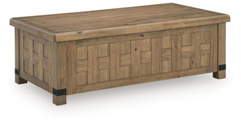 Ridgester - Lift Top Cocktail Table - Light Brown
