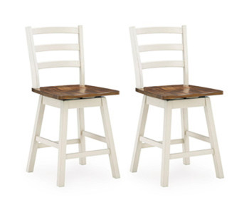 Brinfern - Swivel Stool (Set of 2) - Brown / Antique White