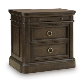 Wickenger - Two Drawer Night Stand - Dark Brown