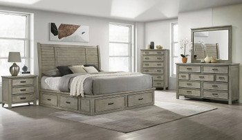 MAXIMO Gray King Bedroom Set
