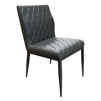 Cargo - Chair - Gray Synthetic Leather & Gunmetal