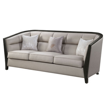 Zemocryss - Sofa With 3 Pillows - Beige Fabric