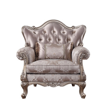 Jayceon - Chair With Pillow - Fabric & Champagne