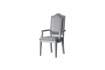 House Marchese - Arm Chair Set of 2) - Two Tone Gray Fabric & Pearl Gray