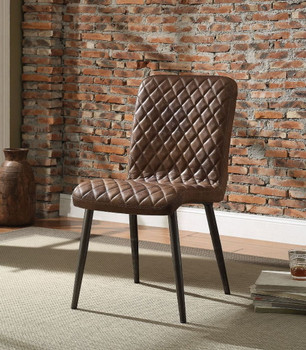 Millerton - Side Chair (Set of 2) - Vintage Chocolate Top Grain Leather & Antique Black