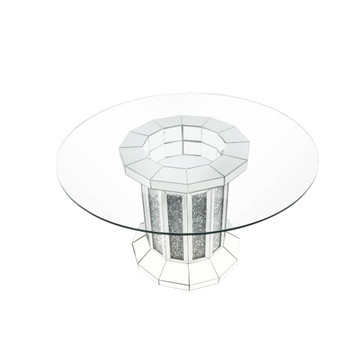 Noralie - Dining Table - Clear Glass Top & Mirrored & Faux Diamonds