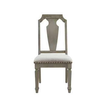 Zumala - Side Chair Set of 2) - Beige Linen & Weathered Oak