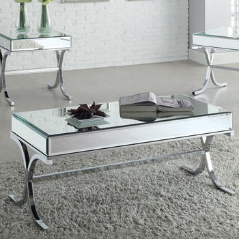 Yuri - Coffee Table - Mirrored & Chrome