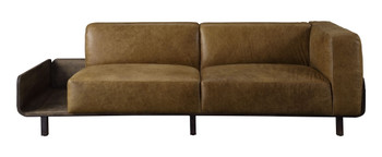 Blanca - Sofa - Chestnut Top Grain Leather & Rustic Oak