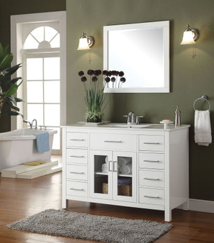 Jayde White Real Marble Top White Finish Sink