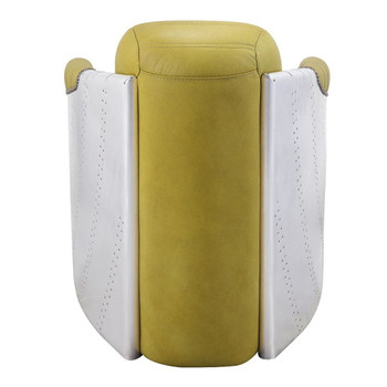 Brancaster - Accent Chair - Yellow Top Grain Leather & Aluminum