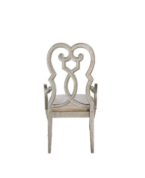 Esteban - Arm Chair Set of 2) - Ivory Velvet & Antique Champagne