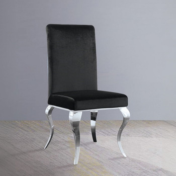 Fabiola - Side Chair Set of 2) - Black Fabric & Stainless Steel