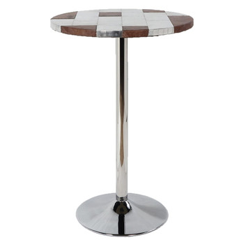Brancaster - Bar Table - Retro Brown Top Grain Leather & Aluminum