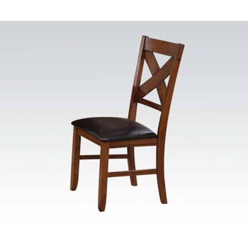 Apollo - Side Chair Set of 2) - Espresso Synthetic Leather & Walnut