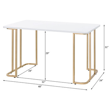 Estie - Writing Desk (Same Ac00902) - White & Gold
