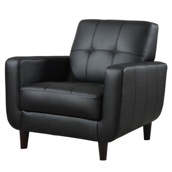 LAWTON Black Leather Accent Chair