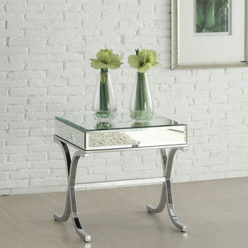 Yuri - End Table - Mirrored & Chrome