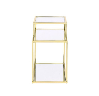 Uchenna - Side Table - Clear Glass & Gold Finish