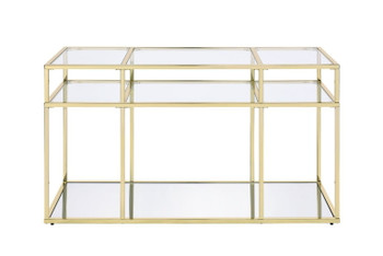 Uchenna - Sofa Table - Clear Glass & Gold Finish