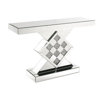 Noralie - 47" X 14" Console Table - Mirrored & Faux Diamonds