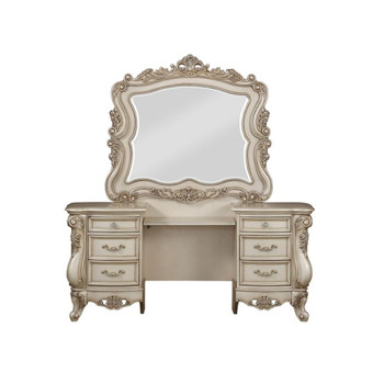 Gorsedd - Vanity Desk & Mirror - Antique White - 71"