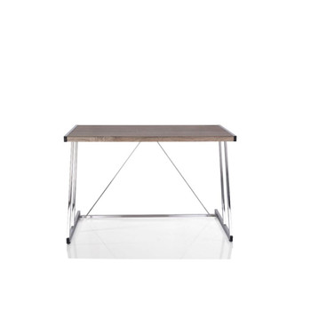 Finis - Writing Desk With USB - Weathered Oak & Chrome
