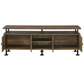 Ensata II - TV Stand - Rustic Oak & Black