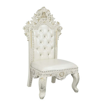 Adara - Side Chair (Set of 2) - White PU & Antique White Finish