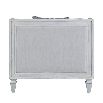 Katia - Chair With Pillow - Light Gray Linen & Weathered White