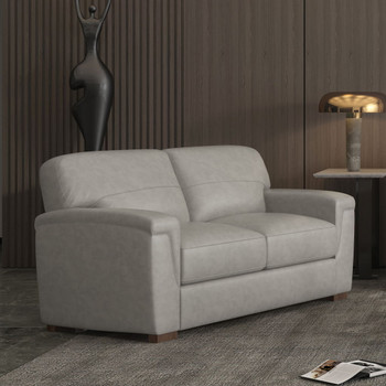 Cornelia - Loveseat - Pearl Gray Leather