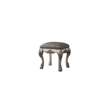 Dresden - Vanity Stool - Vintage Bone White & Synthetic Leather