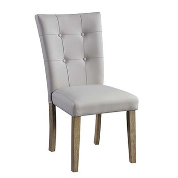 Charnell - Side Chair (Set of 2) - Gary PU & Oak Finish