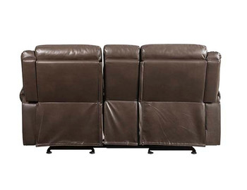 Lydia - Motion Loveseat With USB & Console - Brown Leather Aire