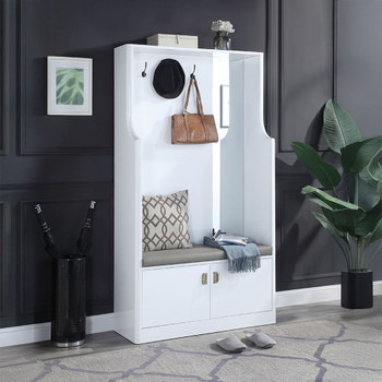 Buck II - Hall Tree - White High Gloss