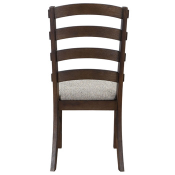 Pascaline - Side Chair (Set of 2) - Gray Fabric, Rustic Brown & Oak
